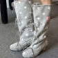 KQ38-Boot gối cao gót Hootdie Boots