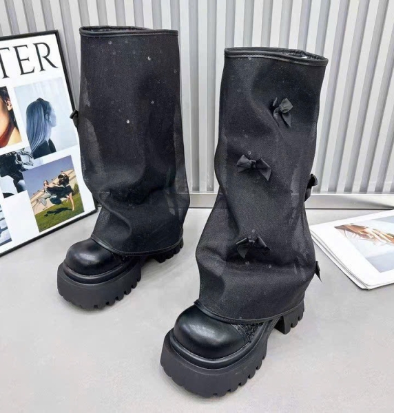 CC25-Boot giả ống quần mix nơ Luci