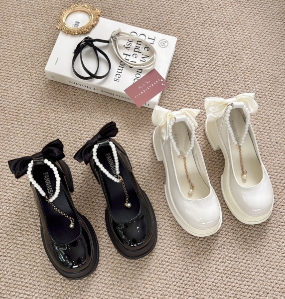 CT01-Giày búp bê Lolita mix 2 loại dây