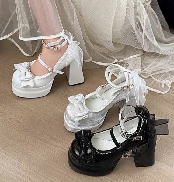 CT03-Giày Mary Jane Monili đế cao