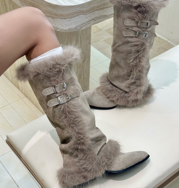 CC80-Boot lông cổ gối Echo Fluffy Boot