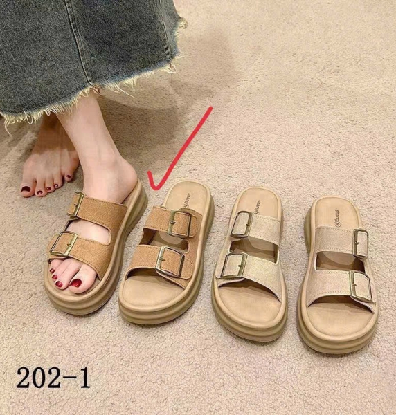 SS01-Dép 2 quai nâu da lộn