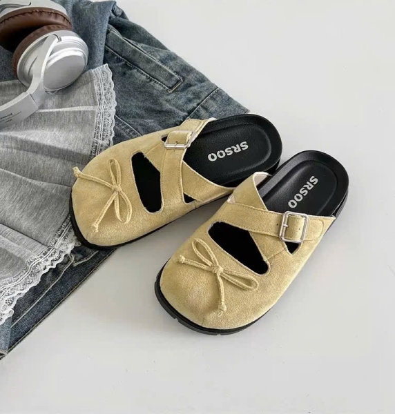 SS30-Dép nâu mix nơ SRSOO