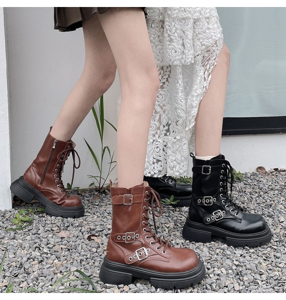 CC01 - Boot Cao Cổ Lửng Phối Quai