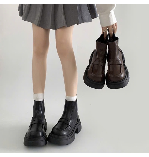 CC120 - Giày Cổ Cao Mona Phối Chun Siêu Xinh