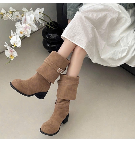 CC19-BOOT lửng cổ bẻ DECO