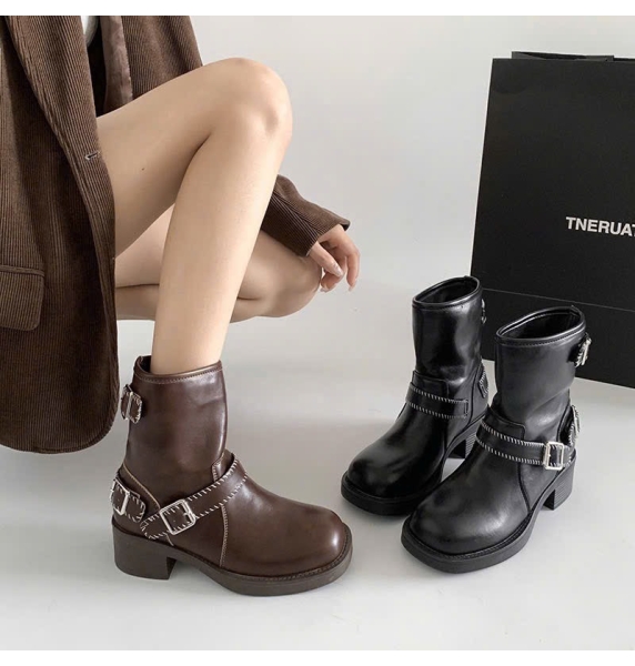 CC500 Boot Lửng Quai Thêu Chỉ Yongyi