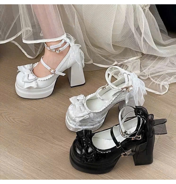 CT03-Giày Mary Jane Monili đế cao