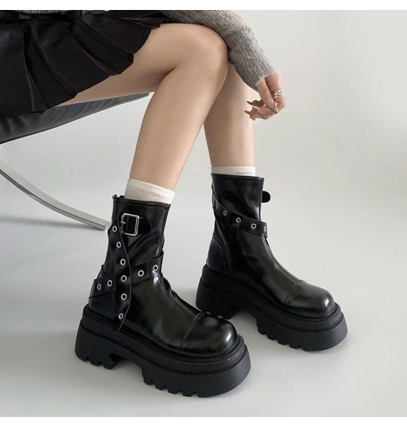 CV11-Boot cổ lửng MINZ 2 màu đen và nâu
