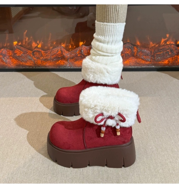 CV61-Boot lửng XMAS cổ lông