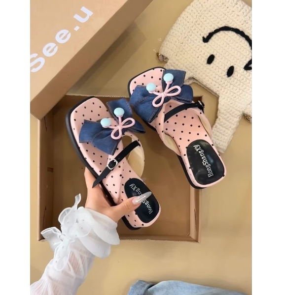 SS35-Dép chấm bi nơ XY
